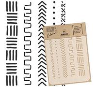 NAKLEO Painting Stencil for Crafts A4 21x30cm, Mudcloth African Boho Pattern, Reusable Plastic DIY & Scrapbooking Drawing Template, Decoupage Art Home Decor, Wall Wood Fabric Furniture