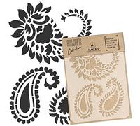 NAKLEO Painting Stencil for Crafts A4 21x30cm, Paisley Turkish Oriental Floral Pattern, Reusable Plastic DIY & Scrapbooking Drawing Template, Decoupage Art Home Decor, Wall Wood Fabric Furniture