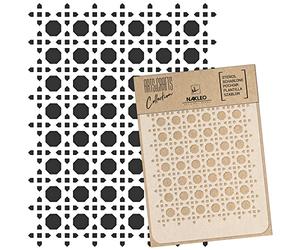 NAKLEO Painting Stencil for Crafts A4 21x30cm, Rattan Boho Rotang Pattern, Reusable Plastic DIY & Scrapbooking Drawing Template, Decoupage Art Home Decor, Wall Wood Fabric Furniture