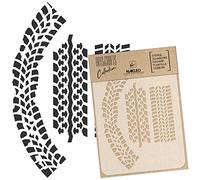 NAKLEO Painting Stencil for Crafts A5 15x21cm, Car Wheel Tire Track Pattern, Reusable Plastic DIY & Scrapbooking Drawing Template, Decoupage Art Home Decor, Wall Wood Fabric Furniture