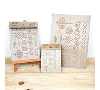NAKLEO Painting Stencil for Crafts A5 15x21cm, Chinese Ornament Geometric Pattern, Reusable Plastic DIY & Scrapbooking Drawing Template, Decoupage Art Home Decor, Wall Wood Fabric Furniture