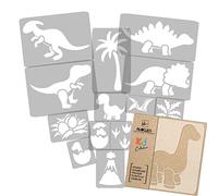NAKLEO Painting Stencils Set for Kids, 14 Pcs Templates 9x12 to 23x34cm Dinosaur, Plastic and Reusable Drawing Stencils, Children Room Decor, Craft DIY Wall Furniture