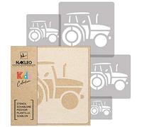 NAKLEO Painting Stencils Set for Nursery Room, 5 Pcs Templates 9x9 to 34x34cm Tractor Country Farm, Plastic and Reusable Drawing Stencils, Decor, Craft DIY Wall Furniture