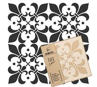 NAKLEO Tile Painting Stencil 15x15 cm, Almada Spanish Moorish Flower Moroccan, Plastic Reusable Template, Home Decor Craft DIY, Floor Concrete Patio Wall - Terracotta
