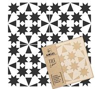 NAKLEO Tile Painting Stencil 15x15 cm, Comino Spanish Moorish Flower Moroccan, Plastic Reusable Template, Home Decor Craft DIY, Floor Concrete Patio Wall - Terracotta