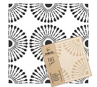 NAKLEO Tile Painting Stencil 20x20 cm, Alicante Dandelion Circle Floral, Plastic Reusable Template, Home Decor Craft DIY, Floor Concrete Patio Wall - Terracotta