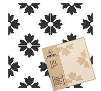 NAKLEO Tile Painting Stencil 20x20 cm, Turiz Spanish Moorish Flower Moroccan, Plastic Reusable Template, Home Decor Craft DIY, Floor Concrete Patio Wall - Terracotta