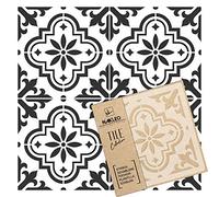 NAKLEO Tile Painting Stencil 20x20 cm, Valetta Spanish Moorish Flower Moroccan, Plastic Reusable Template, Home Decor Craft DIY, Floor Concrete Patio Wall - Terracotta