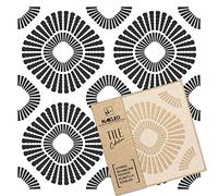 NAKLEO Tile Painting Stencil 25x25 cm, Olmos Modern Rounded Square Geometric, Plastic Reusable Template, Home Decor Craft DIY, Floor Concrete Patio Wall - Terracotta