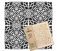NAKLEO Tile Painting Stencil 25x25 cm, Zaida Spanish Moorish Flower Moroccan, Plastic Reusable Template, Home Decor Craft DIY, Floor Concrete Patio Wall - Terracotta