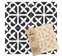 NAKLEO Tile Painting Stencil 30x30 cm, Avola Spanish Moorish Flower Moroccan, Plastic Reusable Template, Home Decor Craft DIY, Floor Concrete Patio Wall - Terracotta