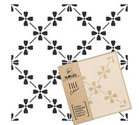 NAKLEO Tile Painting Stencil 30x30 cm, Campelo Spanish Flower Moroccan, Plastic Reusable Template, Home Decor Craft DIY, Floor Concrete Patio Wall - Terracotta