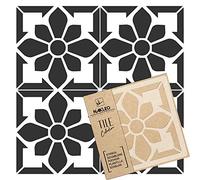 NAKLEO Tile Painting Stencil 30x30 cm, Nisa Spanish Moorish Flower Moroccan, Plastic Reusable Template, Home Decor Craft DIY, Floor Concrete Patio Wall - Terracotta