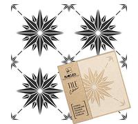 NAKLEO Tile Painting Stencil 33x33 cm, Estrella Spanish Moorish Star Moroccan, Plastic Reusable Template, Home Decor Craft DIY, Floor Concrete Patio Wall - Terracotta