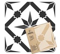 NAKLEO Tile Painting Stencil 33x33 cm, Sagarra Geometric Star Mosaic, Plastic Reusable Template, Home Decor Craft DIY, Floor Concrete Patio Wall - Terracotta
