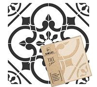 NAKLEO Tile Painting Stencil 33x33 cm, Victorian Oxford Spanish Flower Geometric, Plastic Reusable Template, Home Decor Craft DIY, Floor Concrete Patio Wall - Terracotta
