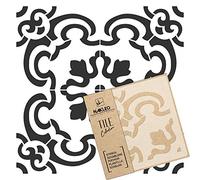 NAKLEO Tile Painting Stencil 60x60 cm, Enna Spanish Moorish Flower Moroccan, Plastic Reusable Large Template, Home Decor Craft DIY, Floor Concrete Patio Wall - Terracotta