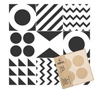 NAKLEO Tile Painting Stencils 6 Pcs Set 10x10 cm, Tarouca Abstract Geometry Modern, Plastic Reusable Template, Home Decor Craft DIY, Floor Concrete Patio Wall