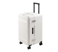 NAKURU 20" Carry On Suitcase with Cup Holder & USB Port & Hook - 360° Spinner Luggage with Silent Wheels, TSA Lock, Expandable Airline Approved Travel Suitcase for Men Women，White