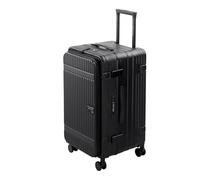 NAKURU Carry-On Luggage with Front Pocket, Hook, Quiet Spinner Wheels, TSA Lock, Hardshell Suitcase, Black, 20 inch, Fashion