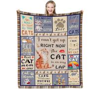 Nakutita Cat Mum Blanket, Cosy and Warm Cat Themed Gifts Blanket, Cat Throw Blanket for Cat Lovers, Women, Ideal Cat Mum Gift for Women, 150 * 130cm