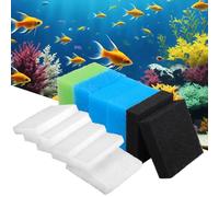 Nakutita Fish Tank Filter Sponges, Set of Compatible Aquarium Filter Foam for Juwel Compact/Bioflow 3.0/M, 2 Blue fine 1 Blue Coarse 1 Green Sponge, 2 Activated Carbon and 5 White Filter Sponges