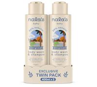 Nala’s Baby Original Coconut Body Wash & Shampoo Twin Pack 2 x 400ml | Award-Winning 99% Natural Baby Wash | Tear-Free | Sensitive Skin | Newborn+ | Vegan