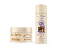 Nala’s Baby Original Coconut Soft Skin Duo Body Butter & Nightime Oil 200ml | Original Body Butter & Nighttime Oil Duo For Soft Nourished Skin | Vegan Gentle & Suitable From Newborn Upwards
