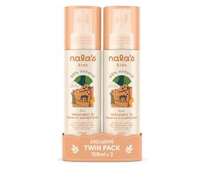Nala’s Baby Tropical Blast Detangler & Leave-In Conditioner 2 x 150ml | Twin Pack | 99% Natural Kids Detangling Spray | Argan, Shea & Coconut Oil | All Hair Types | Vegan