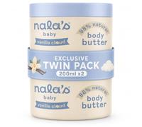 Nala’s Baby Vanilla Cloud Body Butter Twin Pack 2 x 200ml | 98% Natural Baby Moisturiser | Shea & Cocoa Butter | Sensitive & Eczema-Prone Skin | Newborn+ | Vegan