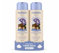 Nala's Baby Nighttime Oil Vanilla Cloud 400ml x2 | 400ml Vanilla Baby Oil For Post-Bath Moisture And Bedtime Massage | Vegan 99% Natural & Gentle For Delicate Skin