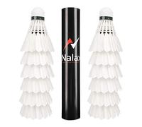 Nalax Badminton Birdie,12-Pack Professional Duck Feather Badminton Shuttlecocks Feather Ball With Great Durability Stability and Balance,Suitable for Professional Training Or Family Outdoor Sports