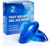 nalax Hemorrhoid Treatment Ice Pack for Fast Relief, FSA-HSA Eligible Cooling Gel Pads, Ultra-Soft, No Mess, Home Use for Hemorrhoid Sufferers & New Moms with Hemorrhoids, Includes 2 Storage Cases