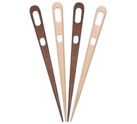 Nalbinding Needle, 4 Pcs Weaving Needle Beech Wood Nalbinding, Double-Eyed Large Yarn Needle for Crochet, Knotless Knitting and Fiber Art Projects