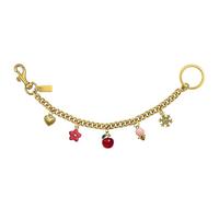 Nalefow Vintage Gold Bag Charms Purse Extender Chain Floral Cute Wallet Keychain Accessories for Women's Handbags Bags &Jeans (Gold with Flower & Apple)