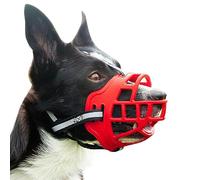 NALEINING Dog Muzzle, Anti-biting and Anti-barking, Professional Muzzle for Large Medium and Small Dogs (Large,Red)