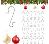Naler 120pcs Christmas Bauble Hooks Christmas Ornament Hooks, S-Shaped Hooks Stainless Steel Hooks for Xmas Decorations, Stockings, Xmas Party Decor, Silver