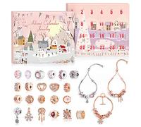 Naler Advent Calendars 2024, Advent Jewelry Pendant Charms Gift for Girls Women DIY Fashion Bracelet Necklace Xmas Countdown Countdown Calendar Gifts, Rose Gold
