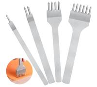 Naler DIY Leather Craft Hole Punches - 4pcs Metal Hole Puncher Set, 4/6/2/1/2mm
