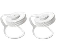 Nalgene 32oz Wide Mouth Water Bottle Cap Replacement White Loop Top Lid (2-Pack)