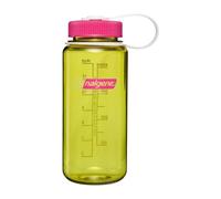 Nalgene Sustain Tritan BPA-Free Water Bottle Made with Material Derived from 50% Plastic Waste (Using ISCC Certified Mass Balance), 16 OZ, Wide Mouth, Thrill & Motion (Endive w/Fuchsia Purple)