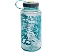 Nalgene Sustain Tritan 32 OZ BPA-Free Water Bottle Made with Material Derived from 50% Plastic Waste, Wide Mouth, Biomorphism Seafoam with Hy/Sea/Sun lid