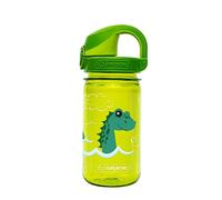 Nalgene Sustain Tritan BPA-Free Kids On The Fly Water Bottle Made with Material Derived from 50% Plastic Waste, Leak Proof, Durable, BPA Free, Carabiner Friendly, Reusable, 12 oz, Green Nessie