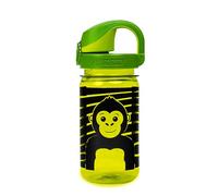 Nalgene Sustain Tritan BPA-Free Kids On The Fly Water Bottle Made with Material Derived from 50% Plastic Waste, Leak Proof, Durable, BPA Free, Carabiner Friendly, Reusable, 12 oz, Green Monkey