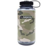 Nalgene Sustain Tritan BPA-Free Water Bottle Made with Material Derived from 50% Plastic Waste, 32 OZ, Wide Mouth, Camo Gray