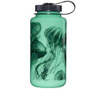 Nalgene Sustain Tritan BPA-Free Water Bottle Made with Material Derived From 50% Plastic Waste (using ISCC certified mass balance), 32 OZ, Wide Mouth, Glo Wyld Jellyfish
