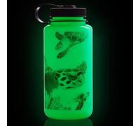 Nalgene Sustain Tritan BPA-Free Water Bottle Made with Material Derived From 50% Plastic Waste (using ISCC certified mass balance), 32 OZ, Wide Mouth, Glo Wyld Turtle
