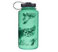 Nalgene Sustain Tritan BPA-Free Water Bottle Made with Material Derived From 50% Plastic Waste (using ISCC certified mass balance), 32 OZ, Wide Mouth, Glo Wyld Turtle