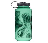 Nalgene Sustain Tritan BPA-Free Water Bottle Made with Material Derived From 50% Plastic Waste (using ISCC certified mass balance), 32 OZ, Wide Mouth, Glo Wyld Jellyfish