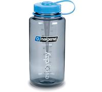 Nalgene Tritan Wide Mouth BPA-Free Water Bottle, 16 Oz, Grey w/Blue